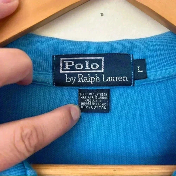 Polo Ralph Lauren Blue Men's Short Sleeve Polo Shirt Size L 100% Cotton - Picture 3 of 5